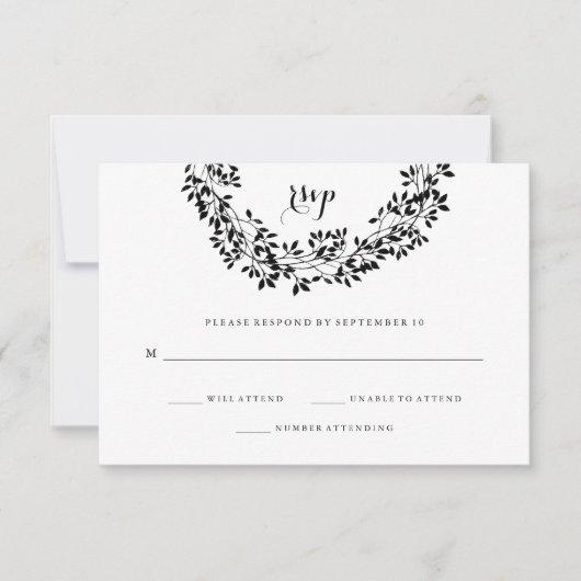 Rustikale UAWG mit schwarzem und weißem Kraut RSVP Karte (Vorderseite)