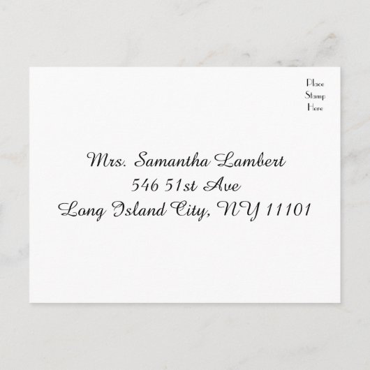 rustikale UAWG, schwarz-weiß, Halbpension (keine M Einladungspostkarte (Rückseite)