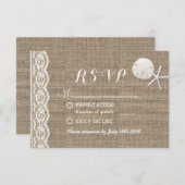 Rustikale UAWG von Starfish & Sand Dollar Beach RSVP Karte (Vorne/Hinten)