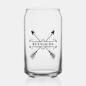 Rustikale überkreuzte Pfeile mit Name ID615 Dosenglas (Vorderseite)