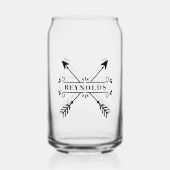 Rustikale überkreuzte Pfeile mit Name ID615 Dosenglas (Rückseite)