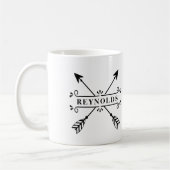 Rustikale überkreuzte Pfeile mit Name-ID615 Kaffeetasse (Links)