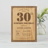 Rustikale Überraschung 30. Geburtstag Einladung Ho (Stehend Vorderseite)