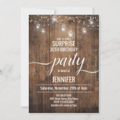 Rustikale Überraschung Geburtstagspartei Einladung (Vorderseite)