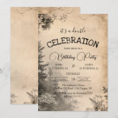 Rustikale und beige Wälder Einladung (Vorne/Hinten)