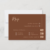 Rustikale und cremekalligraphische UAWG Wedding RSVP Karte (Vorderseite)