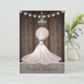 Rustikale und dennoch elegante Brautdusche Einladu Einladung (Stehend Vorderseite)