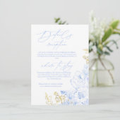 Rustikale und elegante Blumenzwiebelgoldverheiratu Begleitkarte (Stehend Vorderseite)