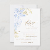 Rustikale und elegante Blumenzwiebelgoldverheiratu RSVP Karte (Vorderseite)