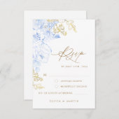 Rustikale und elegante Blumenzwiebelgoldverheiratu RSVP Karte (Vorne/Hinten)