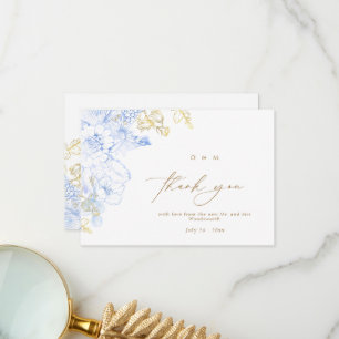 Rustikale und elegante Florals Rose Gold Wedding Dankeskarte