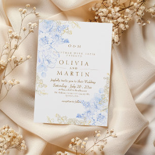 Rustikale und elegante Florals Rose Gold Wedding Einladung