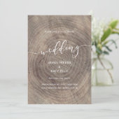 Rustikale und elegante Holzhochzeit Einladung (Stehend Vorderseite)