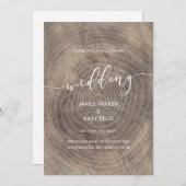 Rustikale und elegante Holzhochzeit Einladung (Vorne/Hinten)