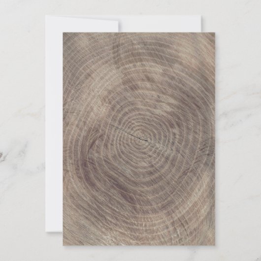 Rustikale und elegante Holzhochzeit Einladung (Rückseite)