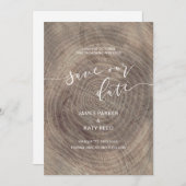 Rustikale und elegante Holzkarte Save the Date (Vorne/Hinten)