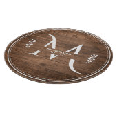 Rustikale und elegante Monogramm-Imitate Schneidebrett (Ecke)
