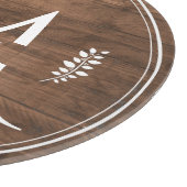 Rustikale und elegante Monogramm-Imitate Schneidebrett (Ecke)