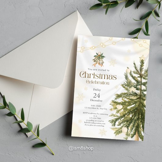 Rustikale und elegante Weihnachtsfeier Einladung