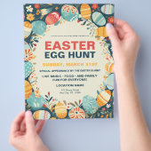 Rustikale und farbenfrohe Ostereierjagd Flyer (Hand)