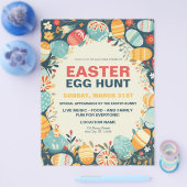 Rustikale und farbenfrohe Ostereierjagd Flyer (Einzeln)