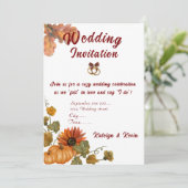 Rustikale und gemütliche Herbst-Hochzeitskollektio Einladung (Stehend Vorderseite)