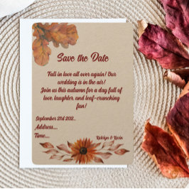 Rustikale und gemütliche Herbstkarte Save the Date