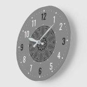 Rustikale und klassische Einrichtung - Vintag grau Große Wanduhr (Winkel)