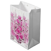 Rustikale und rosa Blume Mittlere Geschenktüte (Vorderseite Schrägansicht)