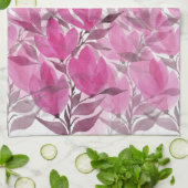 Rustikale und rosa Wildblumen Geschirrtuch (Gefaltet)