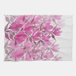 Rustikale und rosa Wildblumen Geschirrtuch