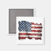 Rustikale und verwitterte amerikanische Flagge Magnet (Vorderseite/Rückseite)