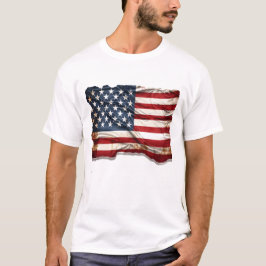 Rustikale und verwitterte amerikanische Flagge T-Shirt