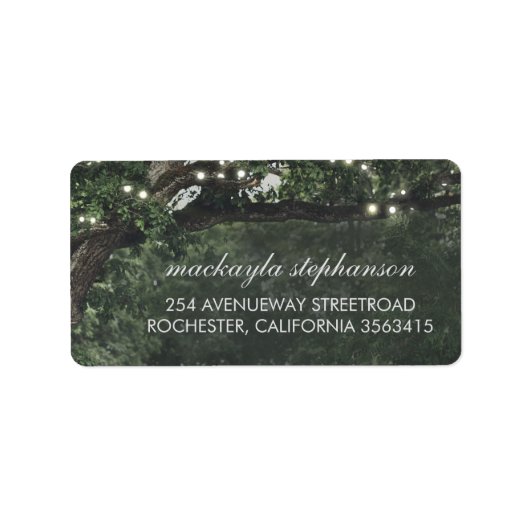 Rustikale und Vintage Hochzeit von Bäumen Adressaufkleber (Vorne)