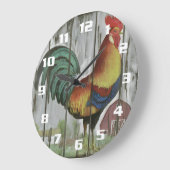 Rustikale und Vintage Landroster Küche Große Wanduhr (Winkel)