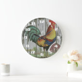 Rustikale und Vintage Landroster Küche Große Wanduhr (Zuhause)