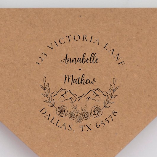 Rustikale und Vintage Wedding Couple Rücksendeadre Permastempel