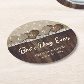 Rustikale Untersetzer für Hochzeiten aus Holz (Angewinkelt)