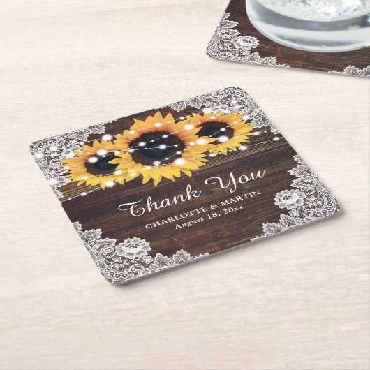 Rustikale Untersetzer für Hochzeitsfeiern (angewinkelt)