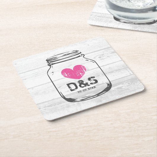 Rustikale Untersetzer für Hochzeitsfeiern aus weiß (angewinkelt)