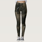 Rustikale Urban Wild Black Gray Mode Leggings (Vorderseite)
