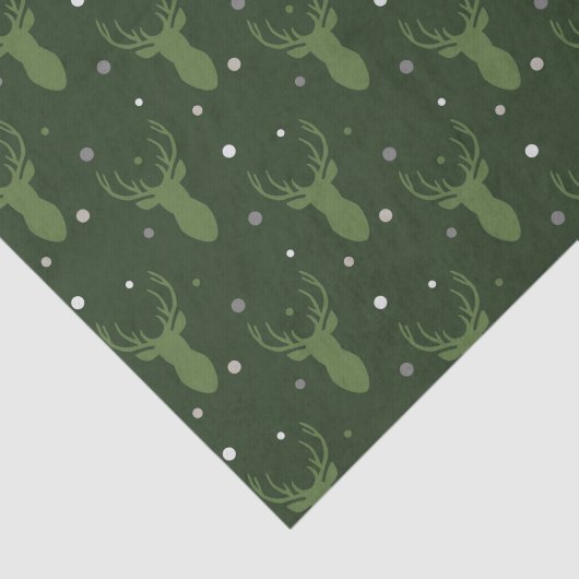 Rustikale Urlaubsantler Grüntöne Gewebepapier Seidenpapier (Ausschnitt)