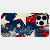 Rustikale US Flagge Patriotic iPhone Case (Rückseite (Horizontal))
