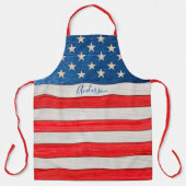 Rustikale US Flagge Red White Blue Schürze (Vorderseite)