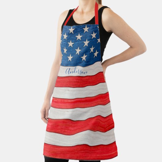 Rustikale US Flagge Red White Blue Schürze (InSitu)