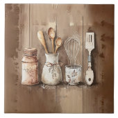 Rustikale Utensitäten Aquarellfarben Imitate Holz Fliese (Vorderseite)