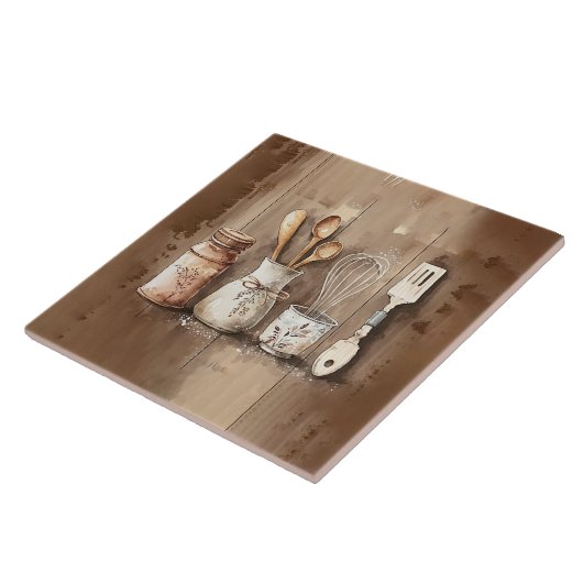 Rustikale Utensitäten Aquarellfarben Imitate Holz Fliese (Seite)