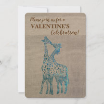 Rustikale Valentine Einladung Giraffen Küssen