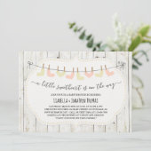 Rustikale Valentinstag Babydusche - Geschlechtsneu Einladung (Stehend Vorderseite)