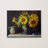 Rustikale Vase der Sonnenblumen | Floral Puzzle (Horizontal)